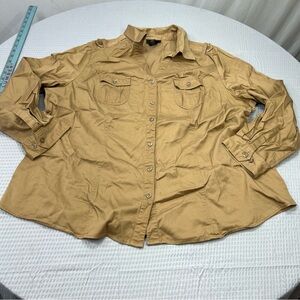 Lane Bryant Mustard Button-Up Shirt